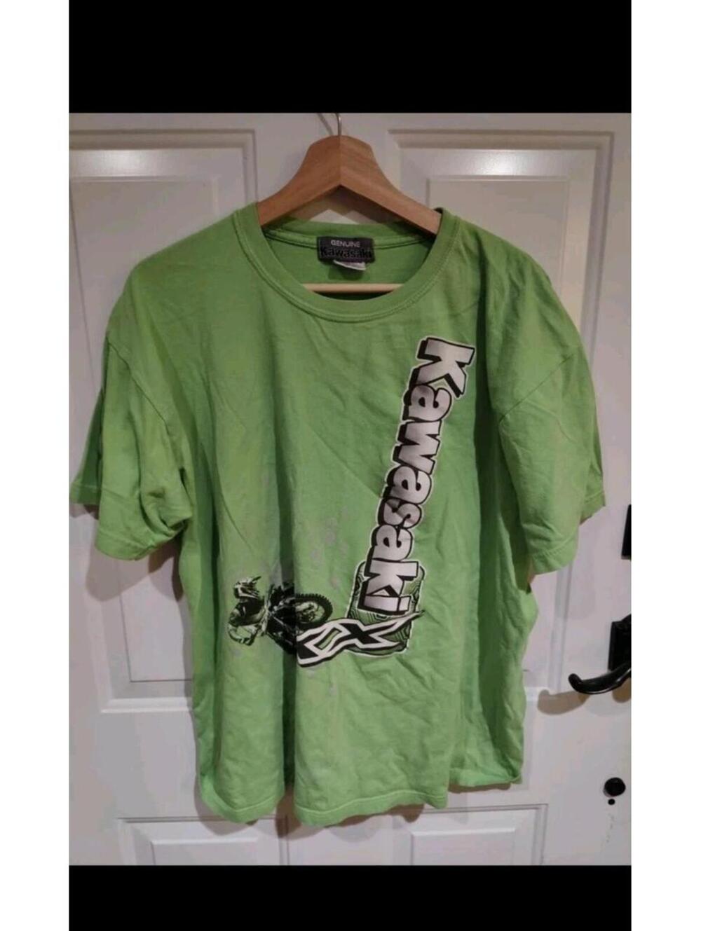 Motocross T-Shirt Mens Size XXL Kawasaki Green Short Sleeve Graphic Crew Neck